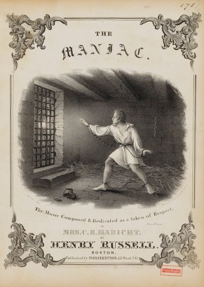 The Maniac (omslag med noter) av Fitz Henry Lane