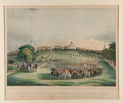 National Lancers med granskande tjänstemän på Boston Common av Fitz Henry Lane