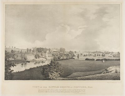 Vy över slagfältet vid Concord, Massachusetts av Fitz Henry Lane