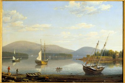 Utsikt över hamnen i Somes i Maine i USA Målning av Hugh Lane Fitz (1804-1865) 1850 Privat samling av Fitz Henry Lane