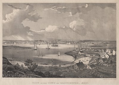 Utsikt över staden Gloucester, Mass. av Fitz Henry Lane