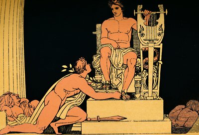 Orestes Suppliant to Apollo, 1880 av Flaxman