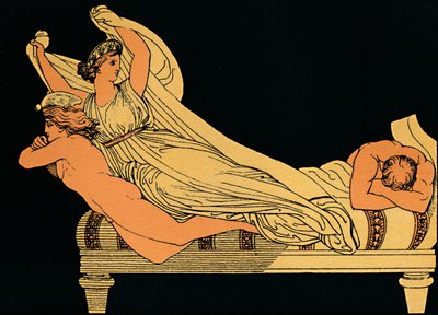 Den tomma glädjen som bor i nattens drömmar, 1880 av Flaxman