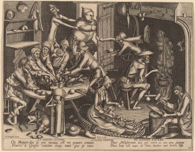 Det tunna köket av Flemish 17th Century, after Pieter van der Heyden, after Pieter Bruegel the Elder