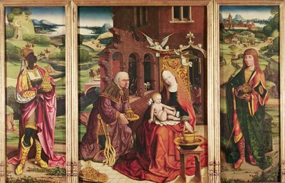 Tillbedjan av Magi av Flemish School