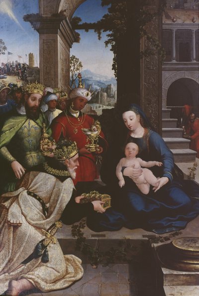 Tillbedjan av Magi, c.1500 av Flemish School