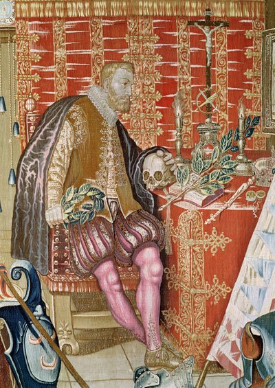 Charles V (1500-58) från The Tapestry of Charles Quint, c.1630-40 (detalj) av Flemish School