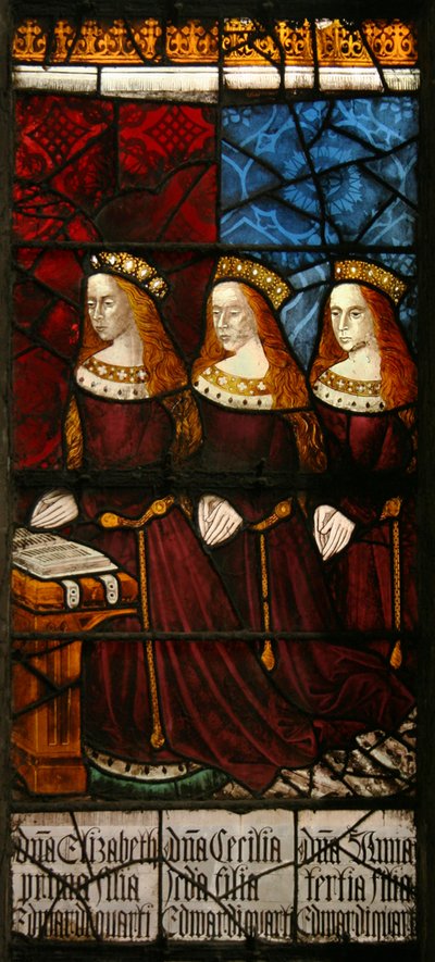 Döttrar av kung Edward IV, ca 1480 (målat glas) av Flemish School