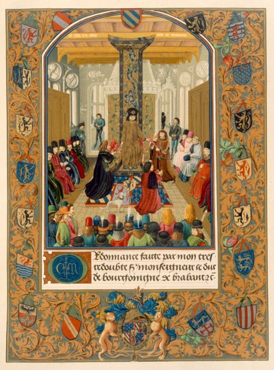 Hertig Charles le Temeraire mitt i sitt hov med riddarna av det gyllene skinnet, 1473 av Flemish School