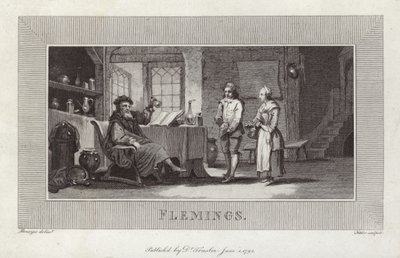 Flemings. Gravyr av tjänare och husbonde. av Flemish School