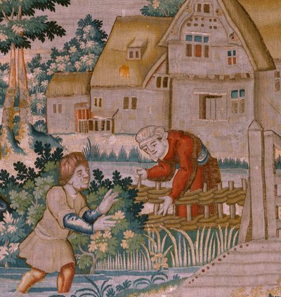 flamländsk gobeläng. Applåder. Atelier i Oudenaarde. 1600-talet. av Flemish School