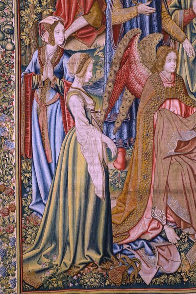 flamländsk gobeläng. Serien The History of Saint John the Baptist: The Baptism of Christ (Het doopsel van Christus). Bryssel ateljé. 1515-1520. av Flemish School