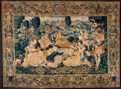 flamländsk gobeläng. Landsmåltiden. Atelier i Oudenaarde. 331x465 cm. Iinv (83073)-8 / 00008. 1600-talet. av Flemish School