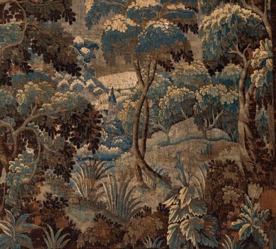flamländsk gobeläng. stå ut med. Slutet på 1600-talet - början av 1700-talet. Egendom av kyrkan Sint-Walburgakerk Oudenaarde (Dekenij van de Sint-Walburga). av Flemish School