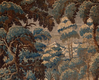 flamländsk gobeläng. Grönska. Slutet på 1600-talet - början av 1700-talet. Egendom av kyrkan Sint-Walburgakerk Oudenaarde (dekanatet i Sint-Walburga). av Flemish School
