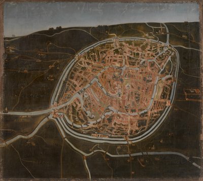 Karta över Brygge (olja på duk) av Flemish School
