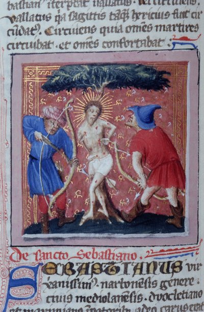 Ms Gen 1111 Page från Legenda Aurea, Brygge, c.1400-10 av Flemish School