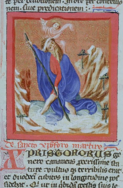 Ms Gen 1111 Page från Legenda Aurea, Brygge, c.1400-10 av Flemish School