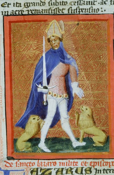 Ms Gen 1111 Page från Legenda Aurea, Brygge, c.1400-10 av Flemish School