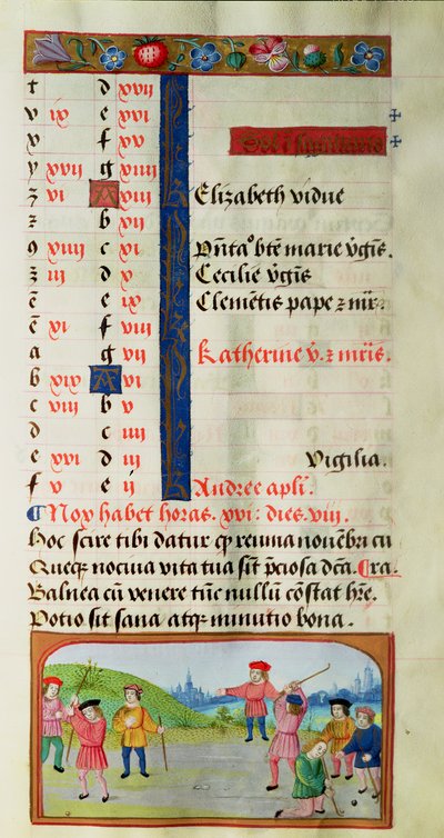 November: Game of Golf, från a Book of Hours av Flemish School