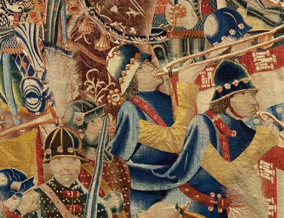 Sockenmuseum för gobelänger (Parish Museum of Pastrana Tapestries). flamländsk gobeläng. Ta av Asilah (Take of Asilah, Assault on Asilah, De inname van Arzila). Serie Erövringar av kung Alfonso I av Portugal. Tournai. av Flemish School