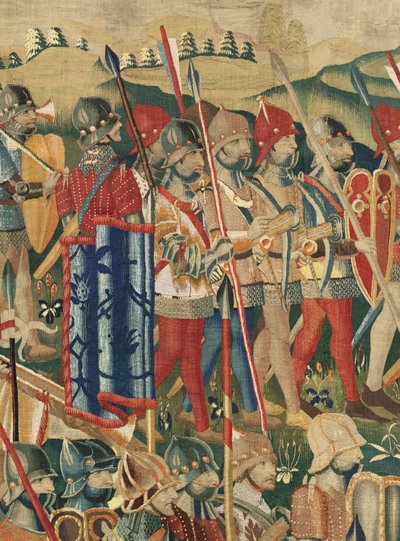 Sockens museum för gobelänger (Pastrana Parish Museum of Tapestries). flamländsk gobeläng. Landningen vid Arzila (Landningen vid Arzila, Desembarco och Arzila). Serie Erövringar av kung Alfonso I av Portugal (Erövringar av kung Alfonso V av Portugal). Turn av Flemish School