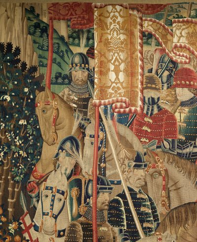 Sockenmuseum för gobelänger (Parish Museum of Pastrana Tapestries). flamländsk gobeläng. Conquest of Tanger (Taking of Tangier, De inname van Tanger). Serie Erövringar av kung Alfonso I av Portugal. Tournai. Ull och siden av Flemish School