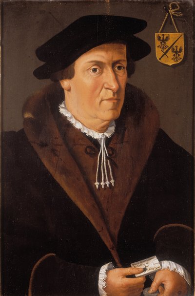 Porträtt av Jan de Fevere, ca 1540-59 (olja på panel) av Flemish School