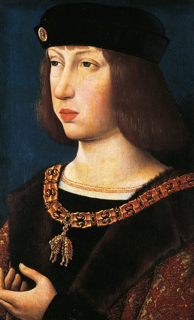 Porträtt av Filip I av Kastilien, känd som Den sköne, kunglig gemål av Kastilien och Leon av Flemish School