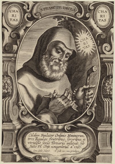 Porträtt av den helige Franciskus av Paola av Flemish School