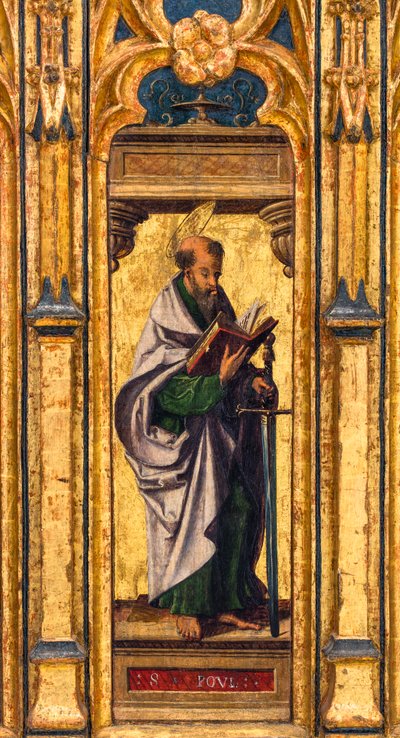 Relikskrin, Sankt Paulus håller en öppen bok och ett svärd av Flemish School