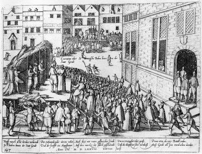 Scener av den spanska inkvisitionen i Gent, juni 1578 av Flemish School