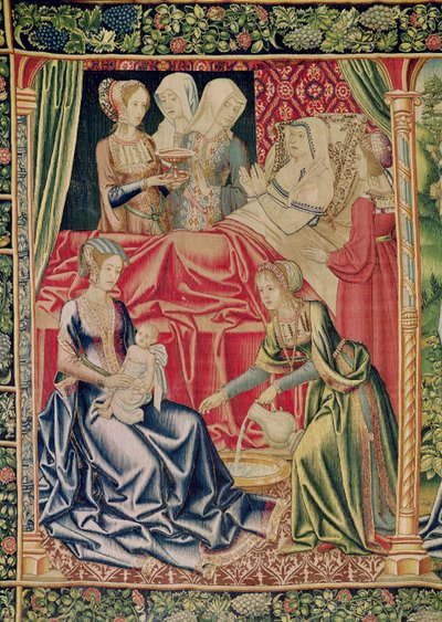 The Birth of the Virgin, Bryssel Workshop, c.1510 av Flemish School
