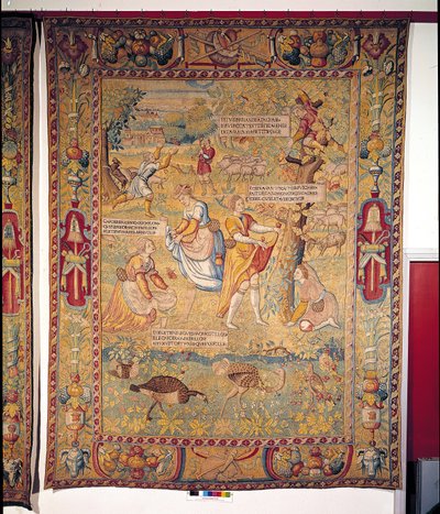 Fjärilsjakten, från Les Amours de Gombault et de Macee, Brygge Workshop, 1500-1600-talet av Flemish School