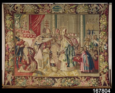 The Coronation of Charles V (1500-58) från The Tapestry of Charles Quint, c.1630-40 av Flemish School