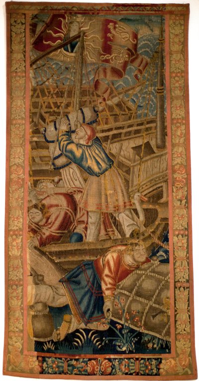 Portugiserna i Indien - flamländsk gobeläng av Tournai från första kvartalet av 1500-talet - Musee de la Marine de Lisbon (Portugal) av Flemish School