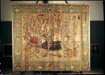 The Tournament, vertikal vävväv från verkstaden i Bryssel, c.1497 av Flemish School