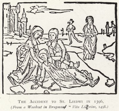 Olyckan till St Liedwi 1396 av Flemish School