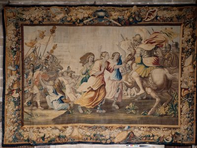 Katedralen (Catedral de Santa María de Sigüenza). Katedralsamlingen. flamländsk gobeläng. Roms historia (?). Signerad: ”BB D EGGERMANS. Ian Le Clerc, D Eggermans”. Bryssel. Börja 1600-talet. av Flemish School