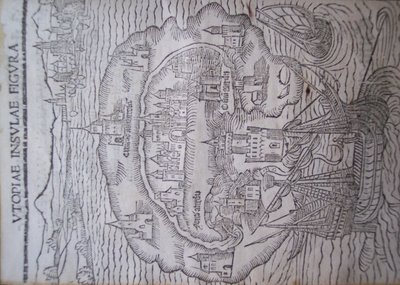 Titelsidan för Utopia, av Thomas More, Leuven 1516 av Flemish School