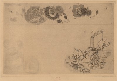 Belgiska gränsen, Bill of Disorder Frontiere de Belgique. Billet a Desordre, 1871. av Félicien Rops