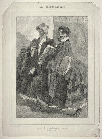 Crinolinographies (Magistracy Costume föreslagen för 1857) av Félicien Rops