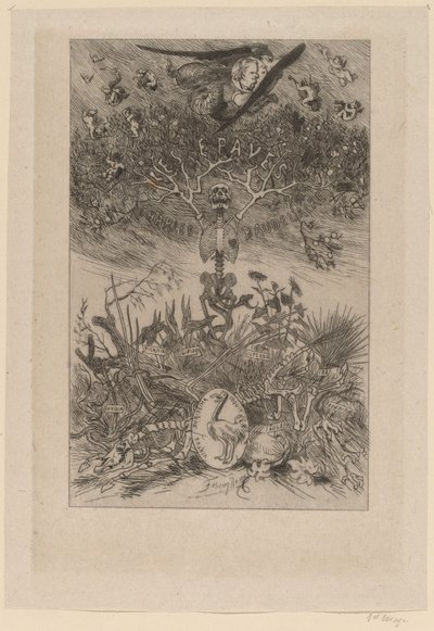 Frontispice: The Waifs Les Epaves, 1868. av Félicien Rops