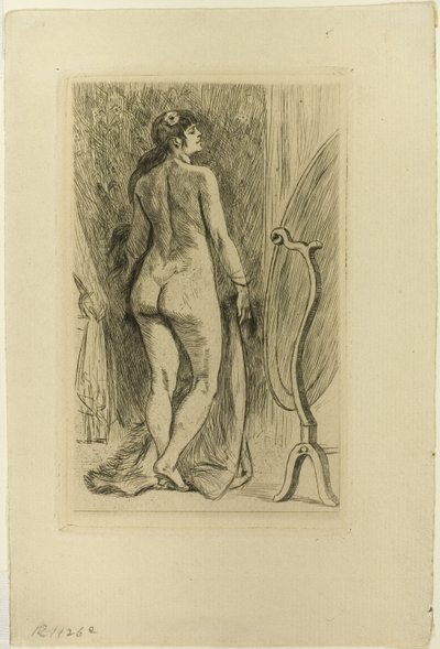 Stående kvinna med en päls av Félicien Rops