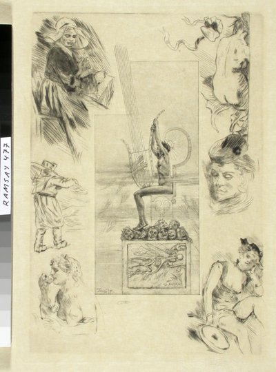 Den store lyrikern. Titelbladet till 1887 års utgåva av Mallarmés verk. av Félicien Rops