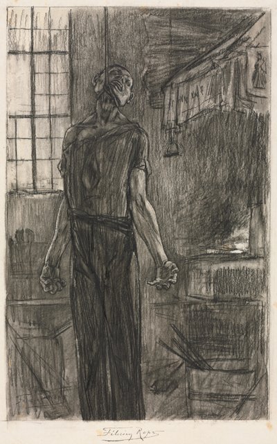 Den hängde mannen i smedjan, ca. 1880. av Félicien Rops