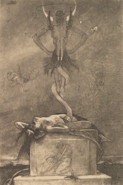 The Sacrifice, från The Satanic Ones, ca. 1882, ca. 1882. av Félicien Rops