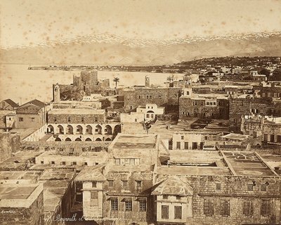 Panoramautsikt över Beirut, Libanon av Félix Bonfils