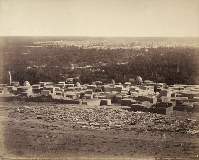 Panoramautsikt över Damaskus, Syrien, från Salahie av Félix Bonfils