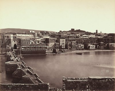 Panoramautsikt över en stad i Israel av Félix Bonfils
